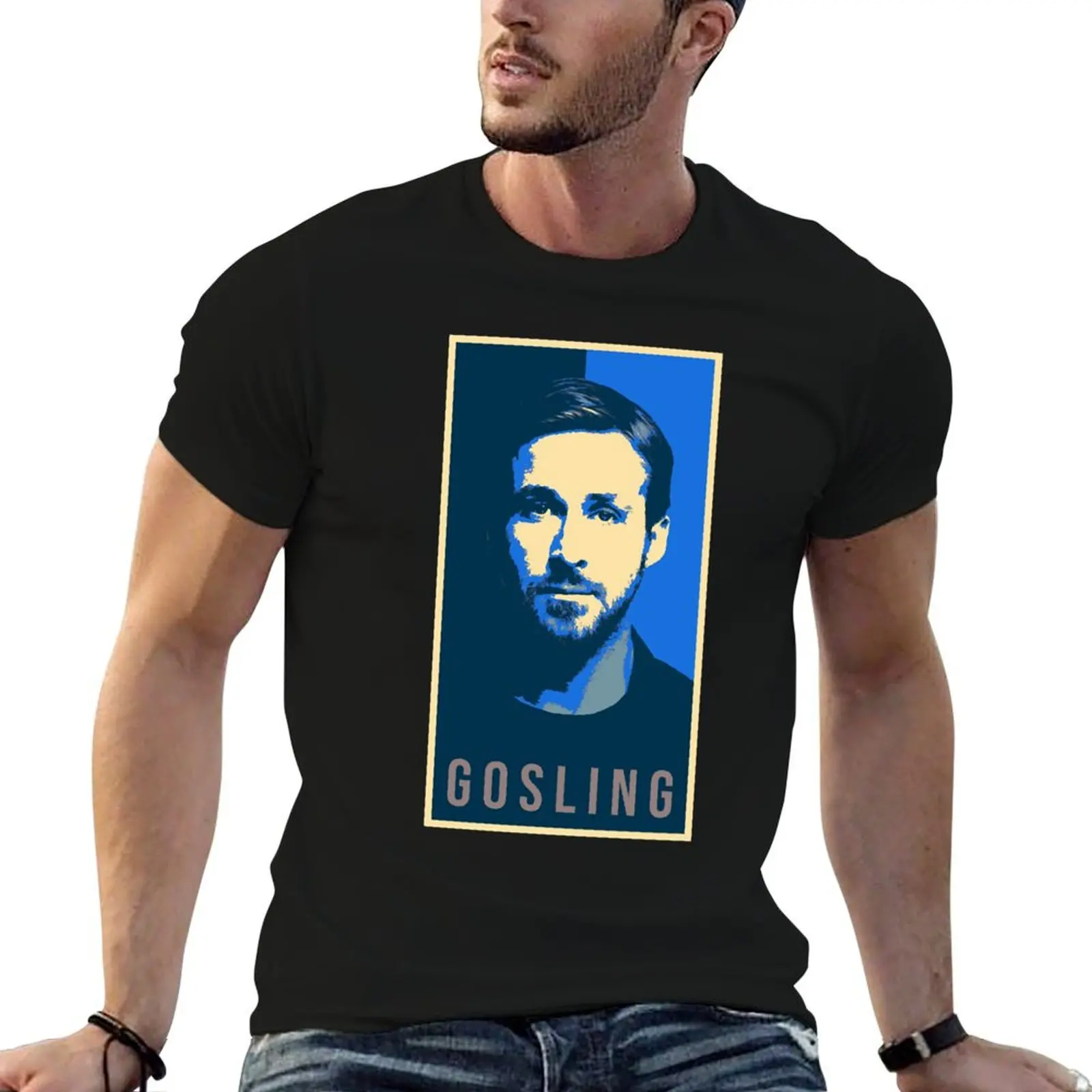 

Day Gift for Famous Ryan Gosling Actor Singer Gifts Music Fans T-Shirt t shirt man plain T-Shirt