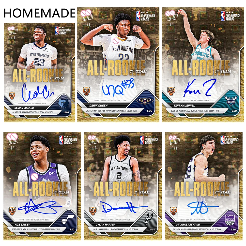 Basketball DIY Homemade 7Pcs Derik Queen Knueppel Cooper Flagg Dylan Harper Autographed angled light laser collectible card