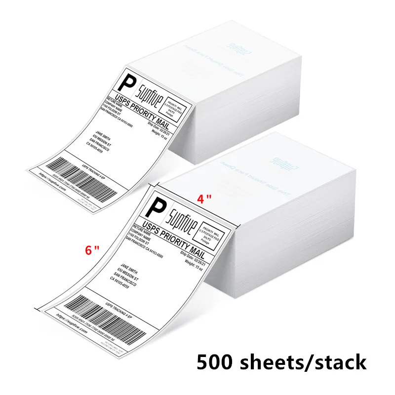 4x6 three proof thermal folding adhesive sticker shipping label 100x150mm express logistics waybill label paper 500 sheets