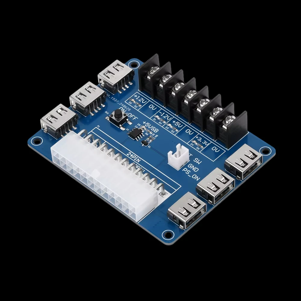 24-контактный корпус настольного компьютера ATX, модуль адаптера питания, 6 USB-портов на плате, аксессуар для электроинструмента