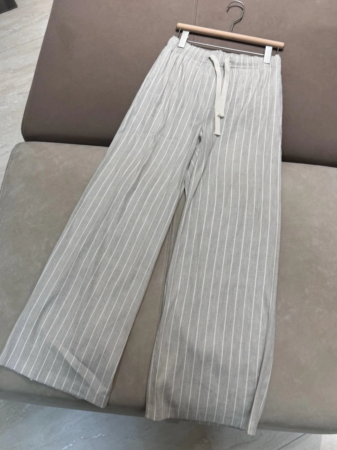 Casual imported linen loose straight leg pant suit