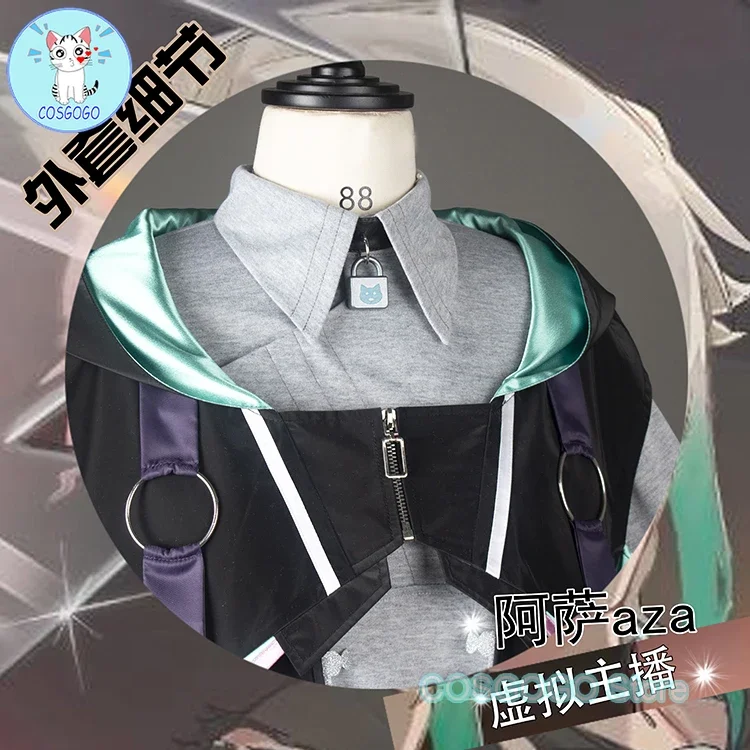 COSGOGO [Customized] NIJISANJI Vtuber Aza Cosplay Costume Halloween Outfits Women Men New Suit Uniform