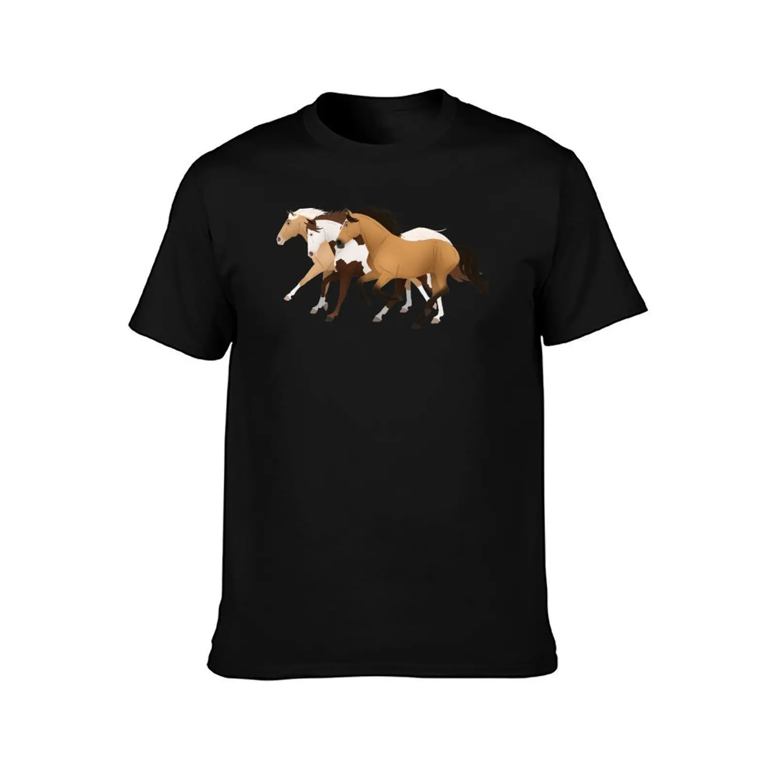 Spirit Riding Free Group - Equine Rampaige T-Shirt, Summer Casual Cotton Tee, Oversized Streetwear Tops, Vintage Graphic Print