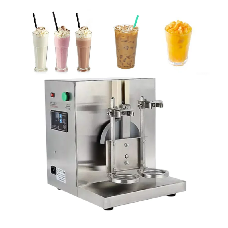 Más Vendidos 110V 220V taza doble té de burbujas jugo de fruta cafetería máquina agitadora con temporizador cóctel Boba coctelera de té de la leche