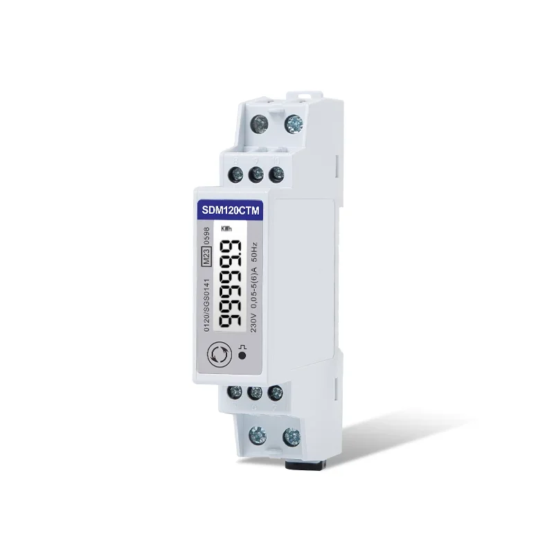 SDM120CTM misuratore di potenza Modbus RS485 monofase, wattmetro, misuratore di energia, misuratore di energia su guida DIN MID