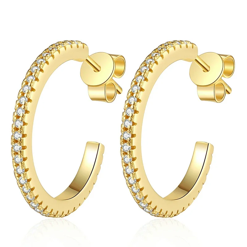 

E211 Lefei Fashion Luxury Diamond-set Classic Color D Moissanite Letter U C Earring For Women s925 Sterling Silver Party Jewelry