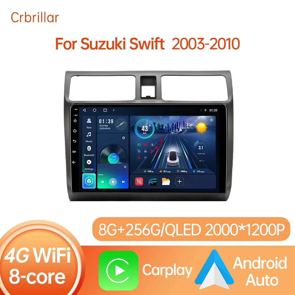 Android 12 Carplay Car Radio for Suzuki Swift 2003 - 2006 2007 2008 2009 2010 Multimedia Player 2 Din 4G Stereo GPS DVD