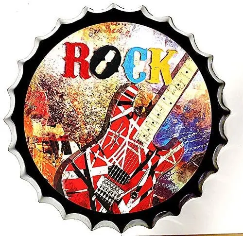 Modern Retro Tin Sign Bottle Cap Metal Poster- Rock Music for Shop/Bar/Club/Cafe/Home/Wall Decor,