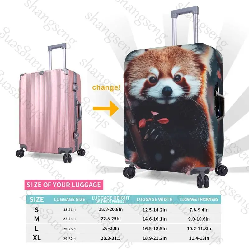 حقيبة واقية لحقيبة سفر الباندا الحمراء اللطيفة، غطاء حقيبة السفر، حماية مرنة، غطاء أمتعة قابل للغسل، 18-32 بوصة #4