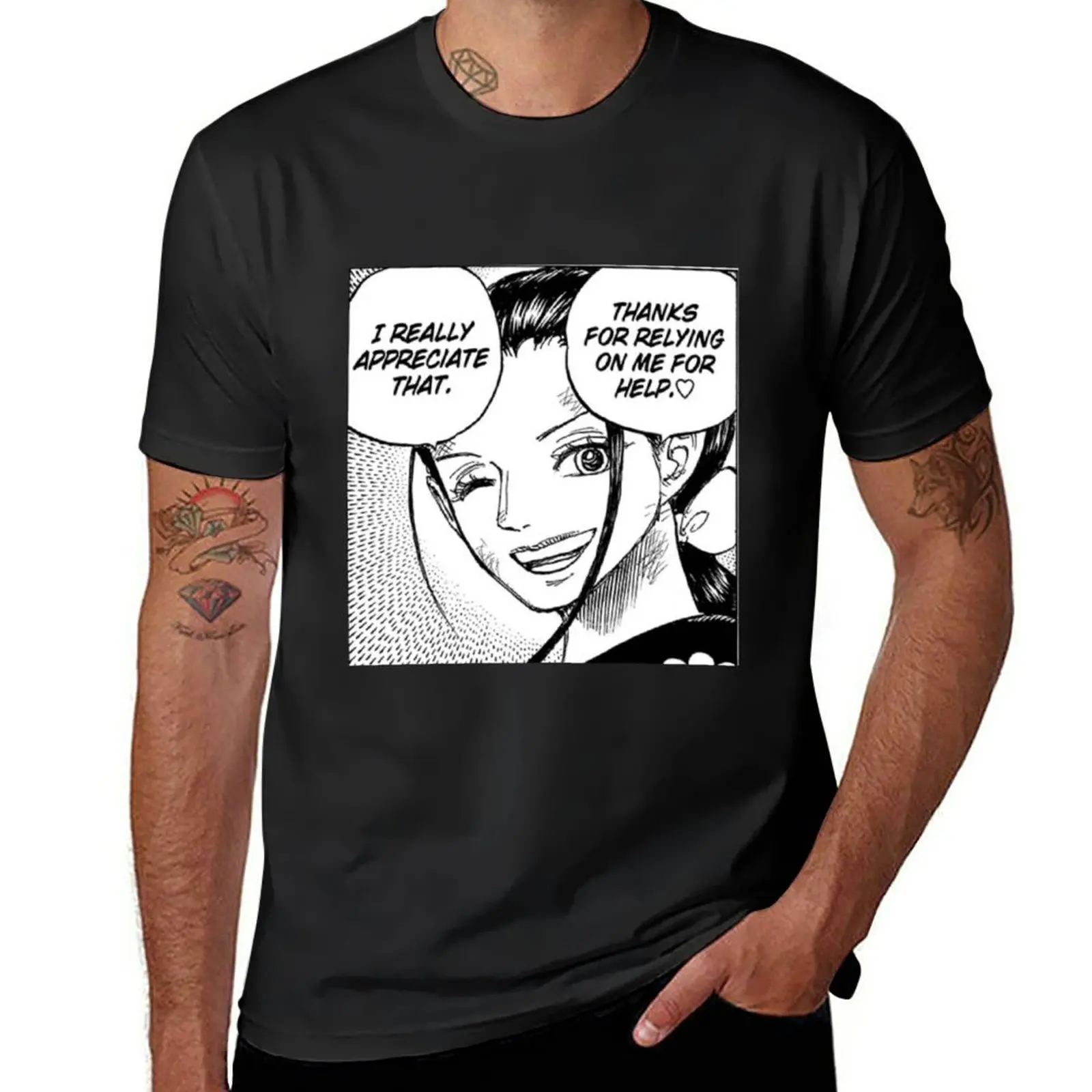 New Nico Robin - Thanks for Relying on me T-Shirt graphic t shirts Anime t-shirt t shirts for men graphic