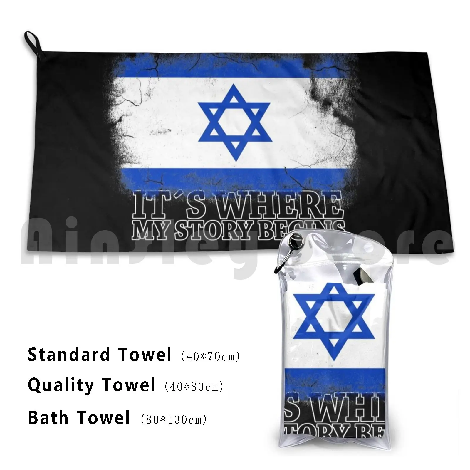 It′s Where My Story Begins Israel Bath Towel Beach Cushion 1391 Israel Sport Music Israel Israel Art Love