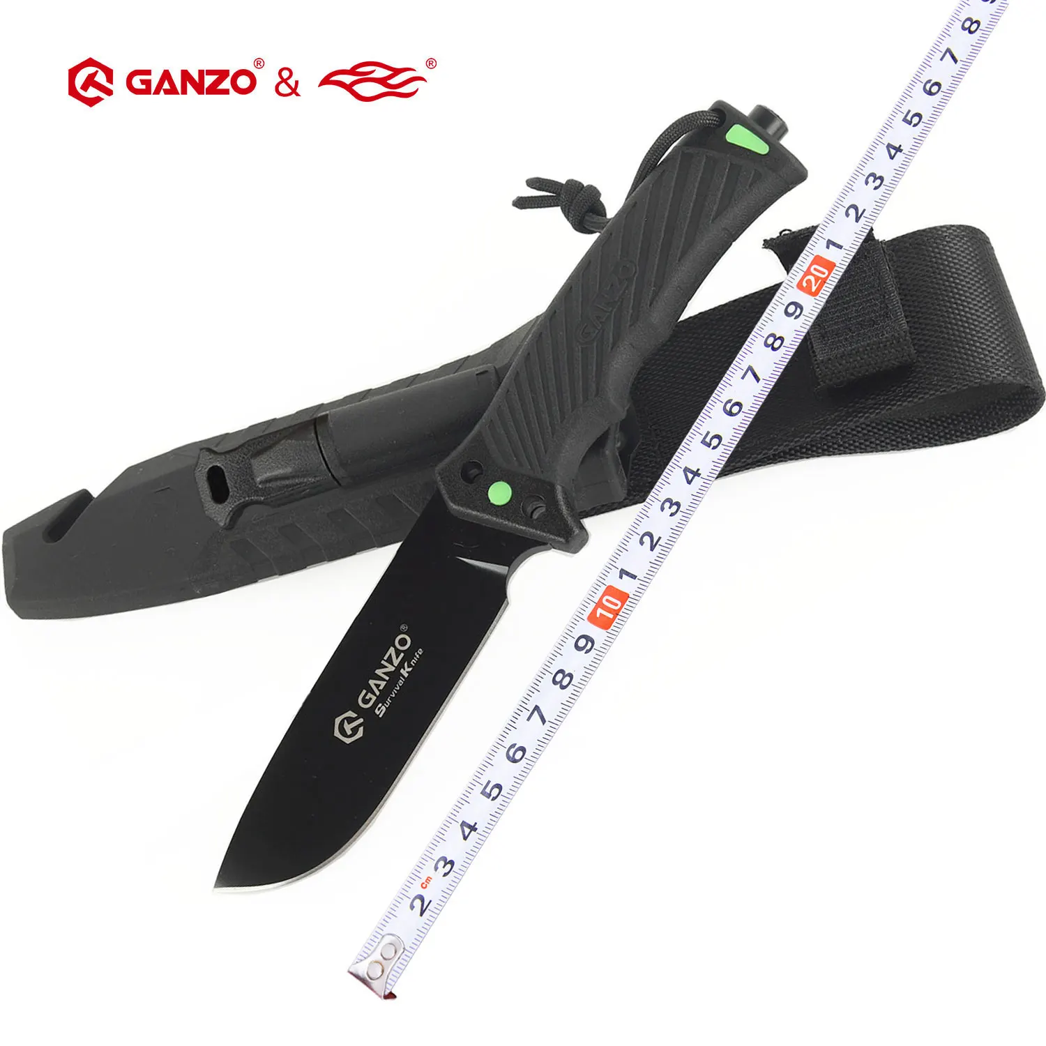 Ganzo G8012 V2 G8012V2 FBKNIFE FireBird F8012 7CR17MOV Blade 58-60HRC ABS Handle Fixed blade knife Survival Camping Hunting Tool