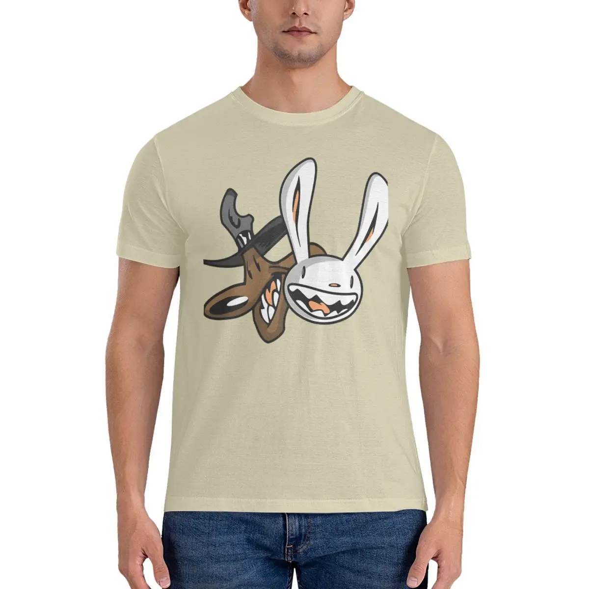 Amazing Occupiers Of A Universe Typical Fictional Characters Berghain T-Shirt Sam And Max Hit the Road Short Sleeve Tee Shirt