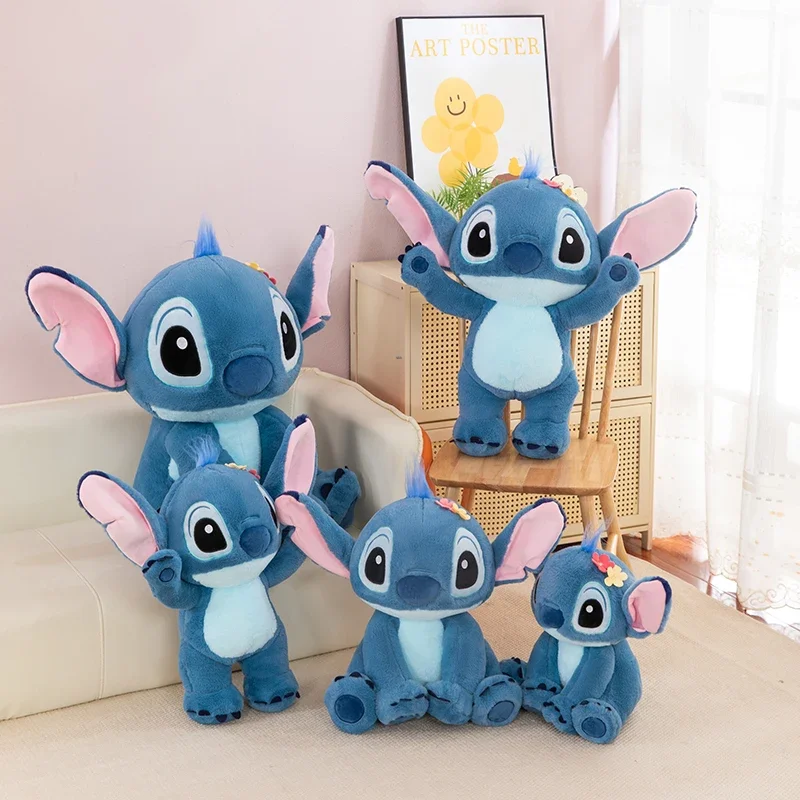 New Disney Large Size Lilo&Stitch Plush Stuffed Doll Cartoon Animal Sleeping  Pillow Room Decoration Softmaterial Toy for Gift