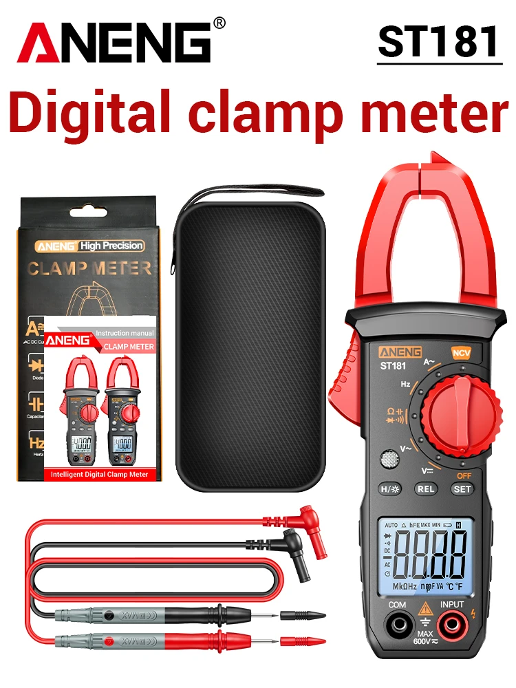 ANENG Digitale Klemmeter Multimeter ST181 Voltmeter NCV Inductiespanning VD807 Inductietester Pen 12V-300V Elektricien Reparatie