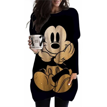 Zomer Verpleegster Uniform Disney Mickey Mouse Print Patroon Tandarts Schoonheidssalon Dierenwinkel Werkkleding V Hals Zak T-Shirt Tops