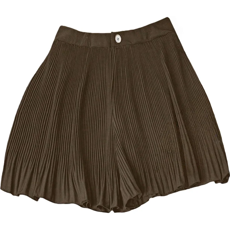 Shorts Skirts Women Short Pant A Line High Waist Slim Fit Pleated Solid Elegant Splice Y2k Streetwear Casual Ruffles Work 2026