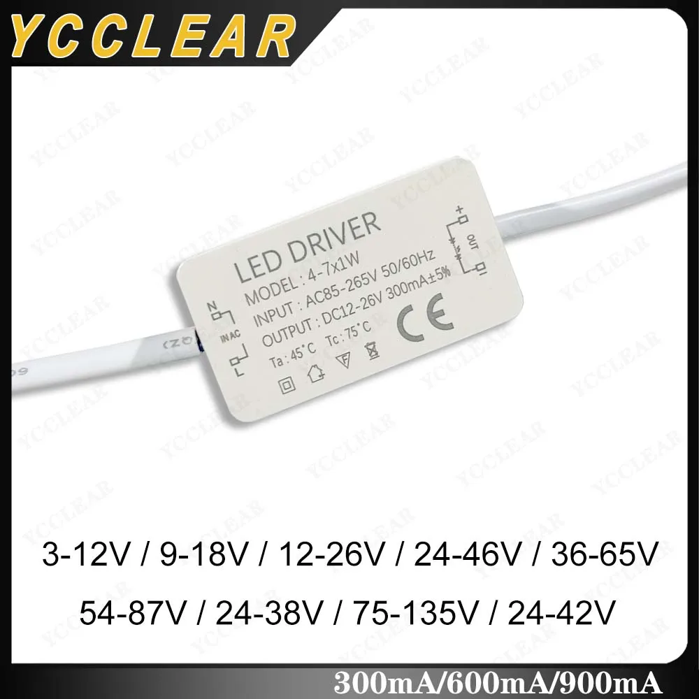 LED Driver 300mA 1-3W 4-7W 8-12W 18W 20W 24W 18-25W 25-36W LED Constant Current Driver Power Unit Supply For 3-36W Power Supply