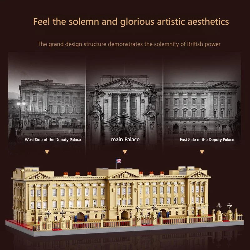Kit de modelo de palacio Buckingham, bloques de madera dura, juego de construcción para adultos, pieza de exhibición educativa de escritorio, regalo, 5604 Uds.