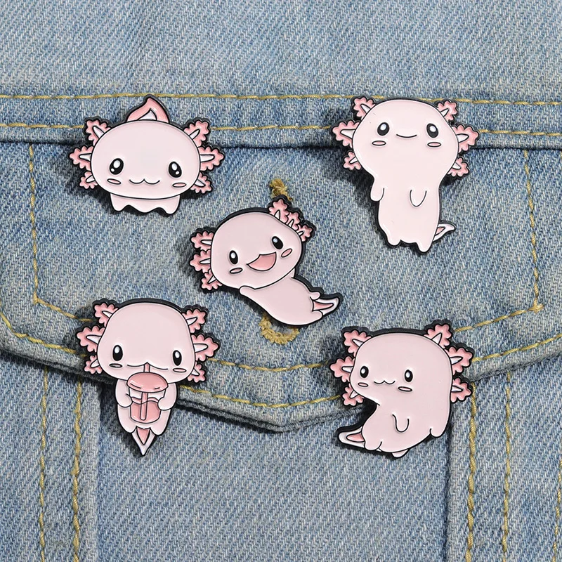 3-10 teile/satz Nette Marine Kreaturen Sammlung Emaille Pins Axolotl Haie Cartoon Tier Brosche Revers Abzeichen Schmuck Geschenke für Kinder – Detail 8