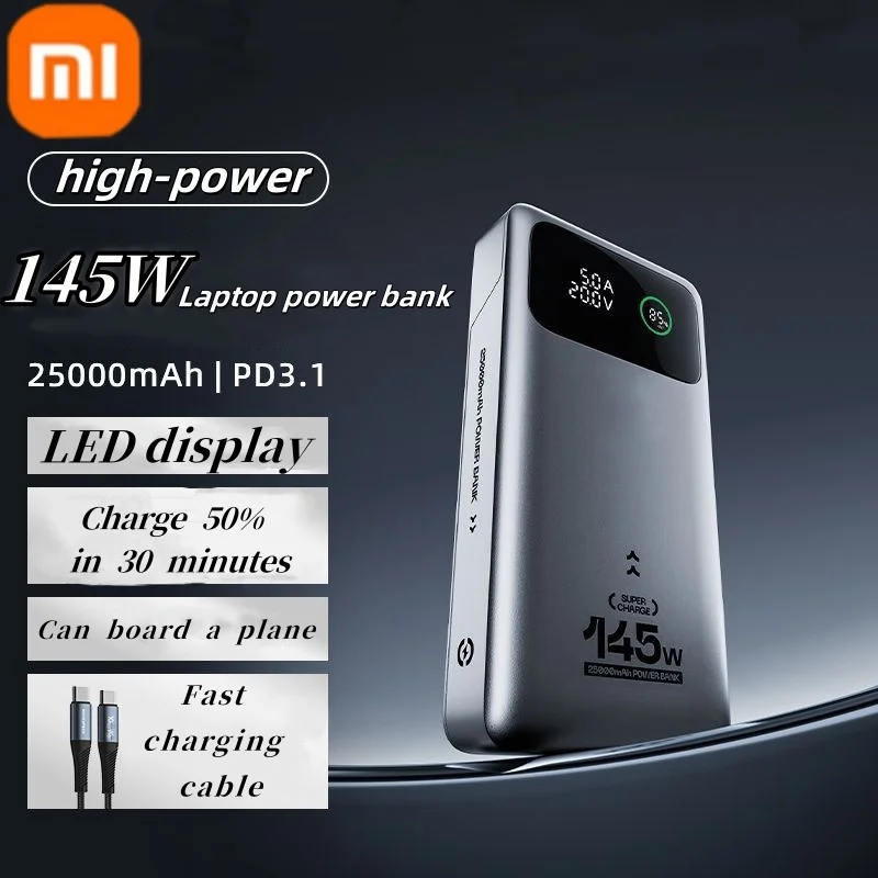 

Xiaomi 140W Power Bank 25000mAh PD3.1 USB-C Fast Charging Powerbank Portable External Battery for MacBook Dell Laptop