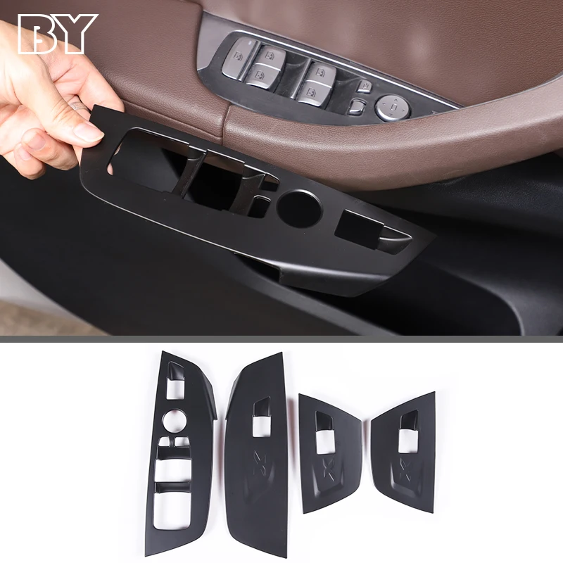 

For BMW X3 X4 G01 G02 2018-2022 LHD ABS Matt Black Car Glass Lift Switch Frame Stickers Panel Interior Accessories