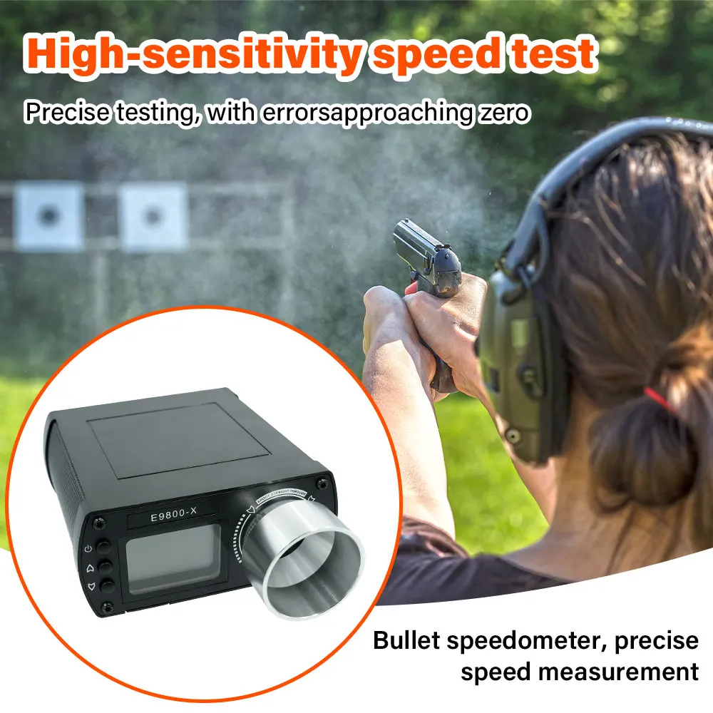 E9800-X хронограф скорости стрельбы пули, измерительные инструменты для стрельбы, хронограф для стрельбы, ЖК-хроноскоп, тестер скорости