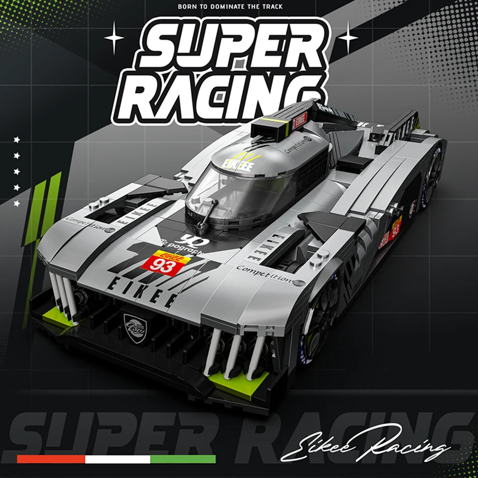 

MOC городской спортивный гоночный автомобиль Le Mans модель суперкара строительные блоки чемпионата гиперкара сборка кирпичи игрушки для детей подарки