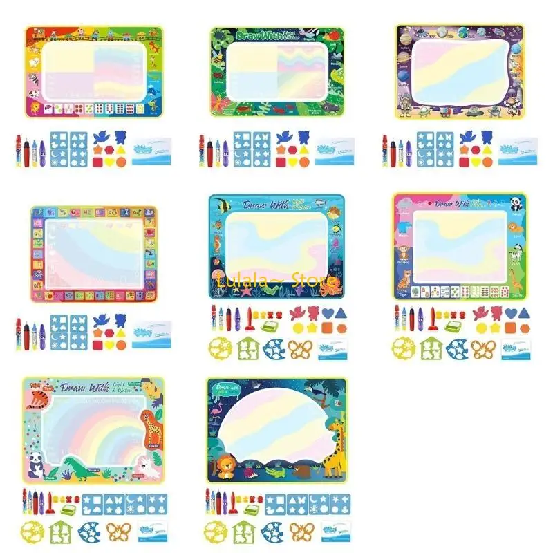 Y4QA Magical Water Drawing MAT ระบายสี พรม Magical ปากกาและแสตมป์วาดภาพวาด BOARD ของขวัญของเล่นสำหรับเด็ก