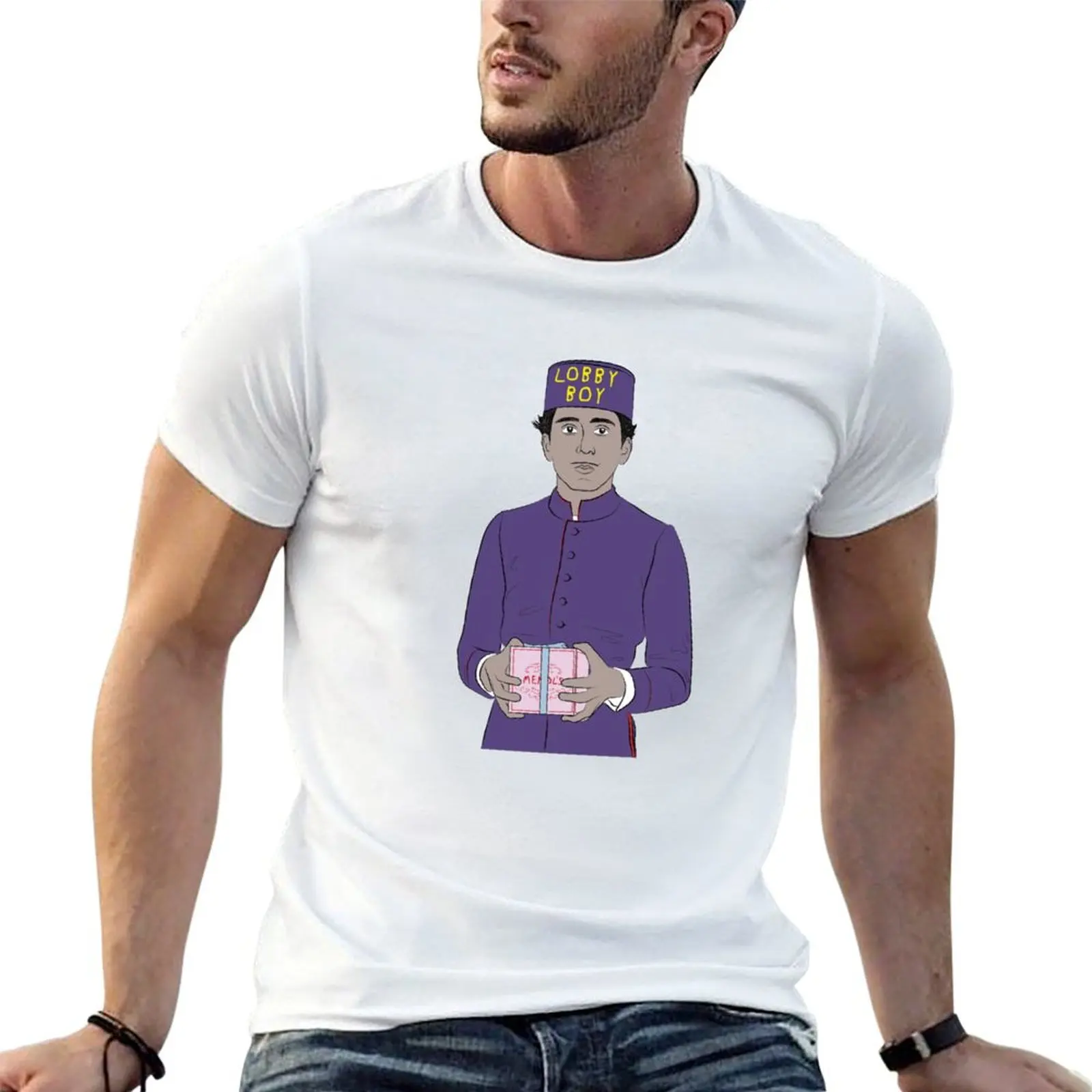 

Lobby boy color - Wes Anderson T-Shirt t shirts for man cotton soft man t shirt cotton high quality T-Shirt