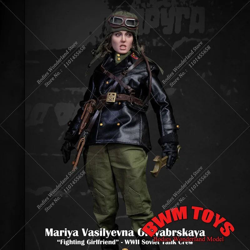 FP005B 1/6 Scale Collectible Fighting Girlfriend Soviet Tank Crew Mariya Female Solider Full Set Action Figure Model with Base