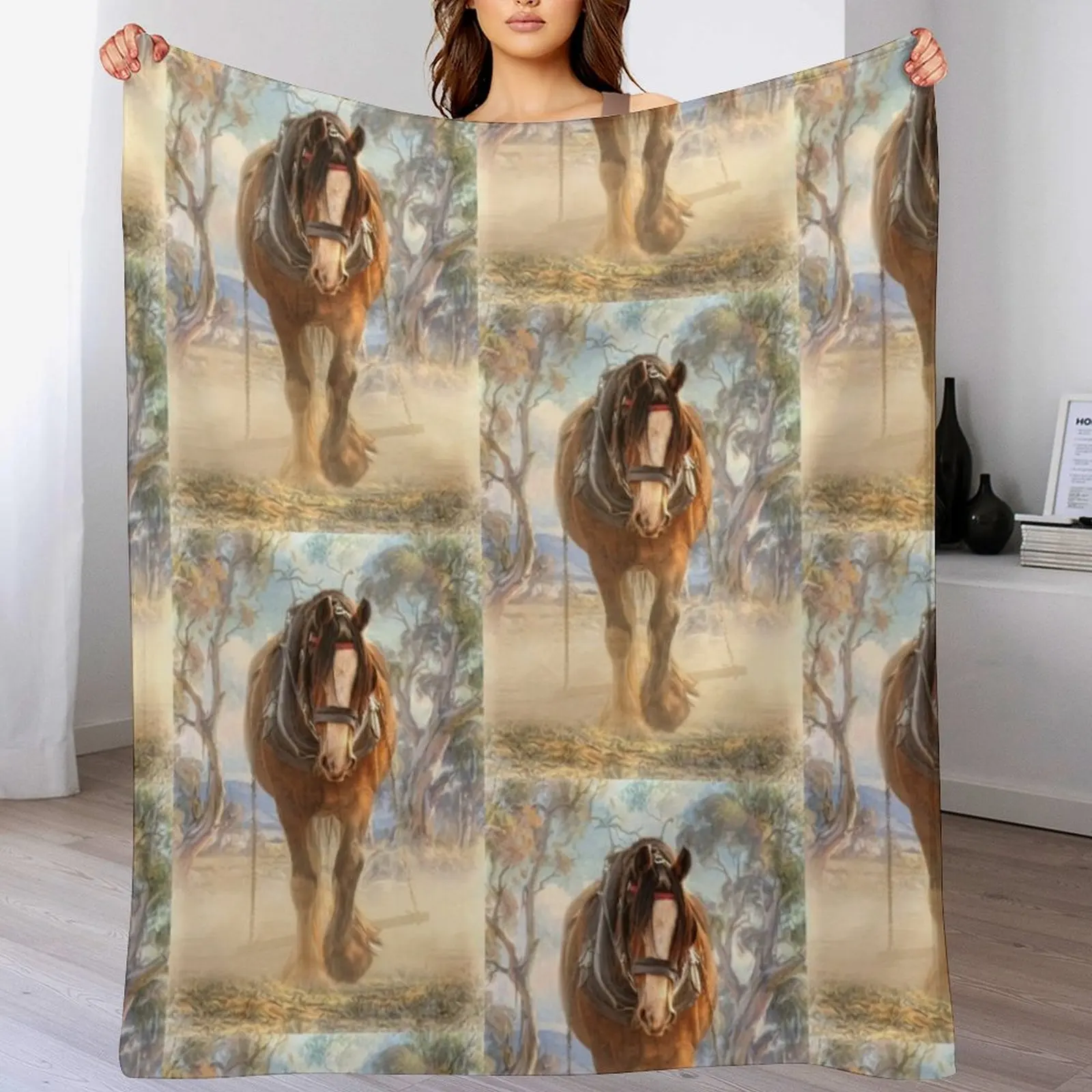 The Clydesdale Throw Blanket Thin warm for winter for winter Beach Blankets