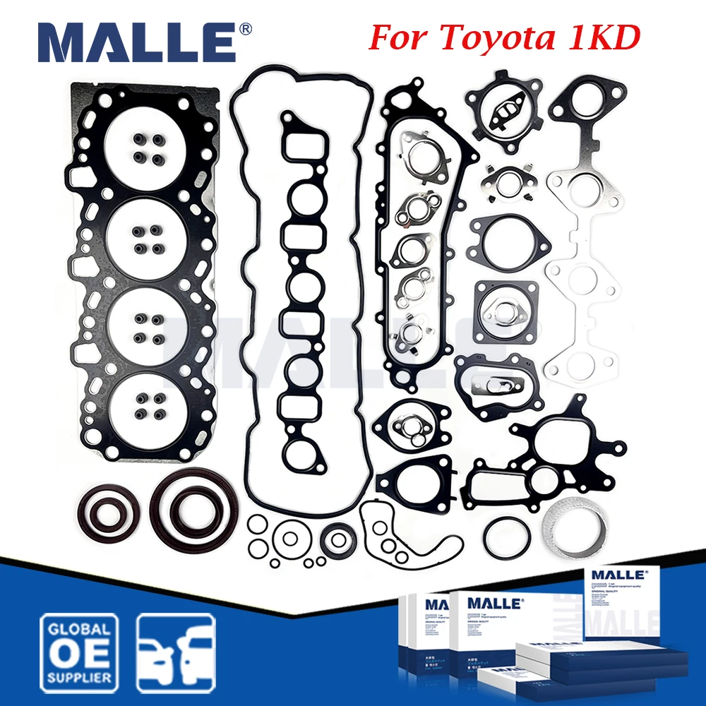 

Engine Full Overhaul Gasket Kit 1KD For Toyota Land Cruiser 90 Hilux Prado 3.0L 1KDTE Car Accessories OEM 04111-30050 Rebuilding