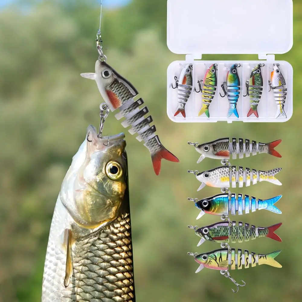 Mini Jointed Hard Bait Artificial Fish Lure Segmented Diving Lip Swimbait For Freshwater Saltwater Bass Fishing