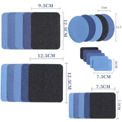 5/25Pcs Iron on Patches For Clothes Jeans Repair Inside & Outside Durable 100% Cotton Fabric Assorted Shades Repair Decorating