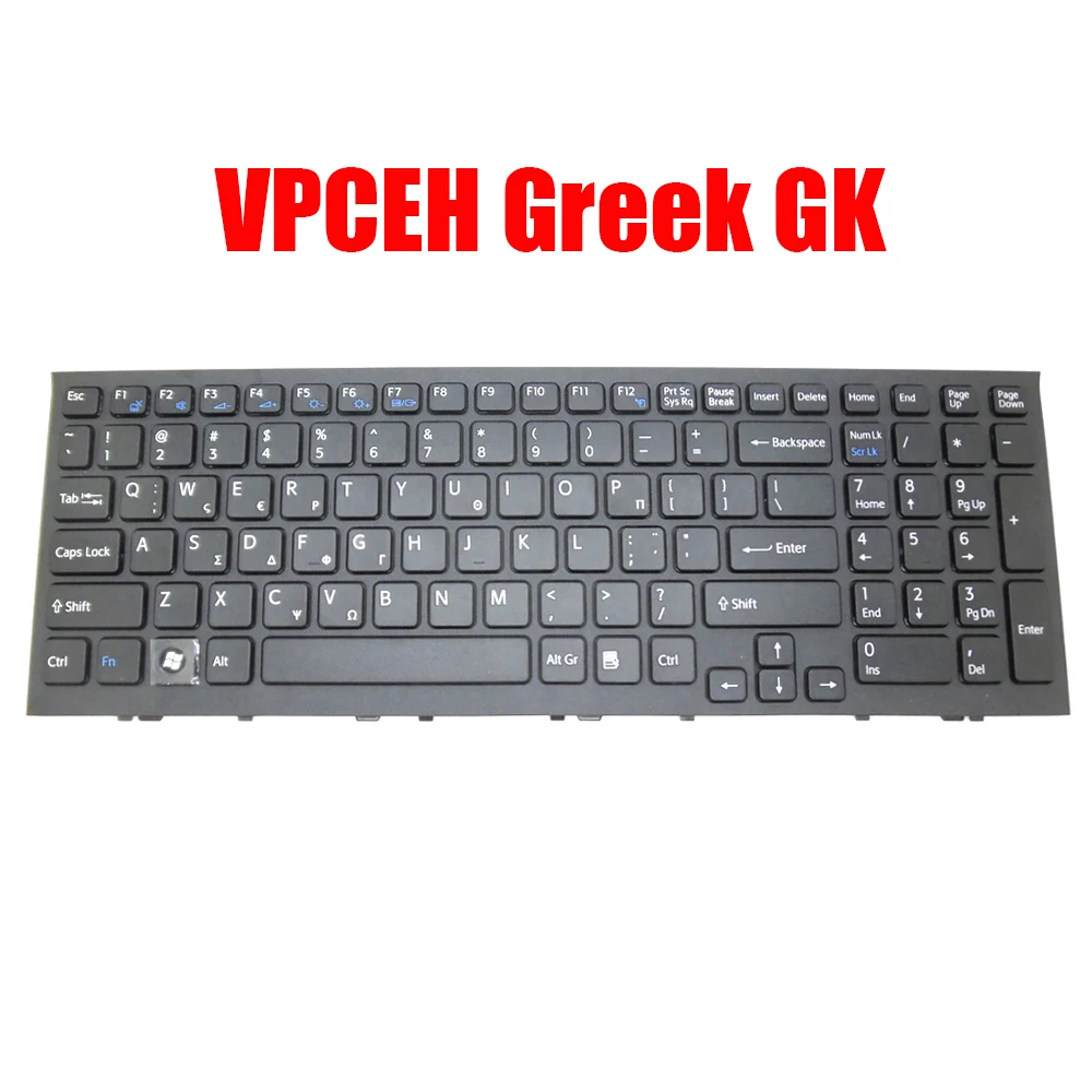 GK SW TR Laptop Keyboard For SONY VPC-EH VPCEH VPCEH1C5E 148970881 V116646E Greek Swiss Turkish Black With Frame New