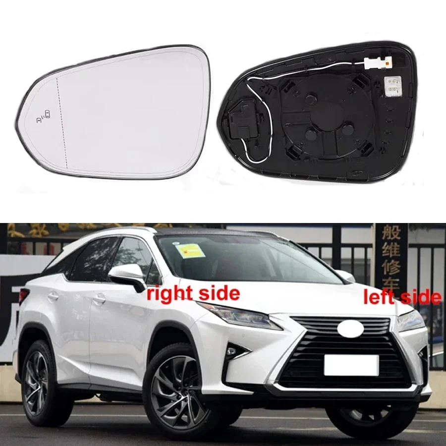 For Lexus RX RX300 RX350 RX450 2015-2023 Rearview Mirror Lenses Exterior Side Reflective Glass Lens with Heating Blind Spot