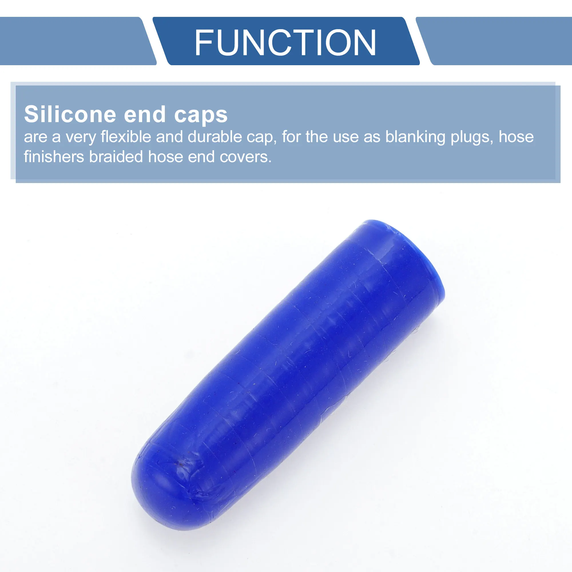 UXCELL 40 mm lang 6/8/10/12/14/16/18/22/25/30/32/35 mm ID auto siliconen rubber slang eindkap siliconen versterkte blindekap blauw