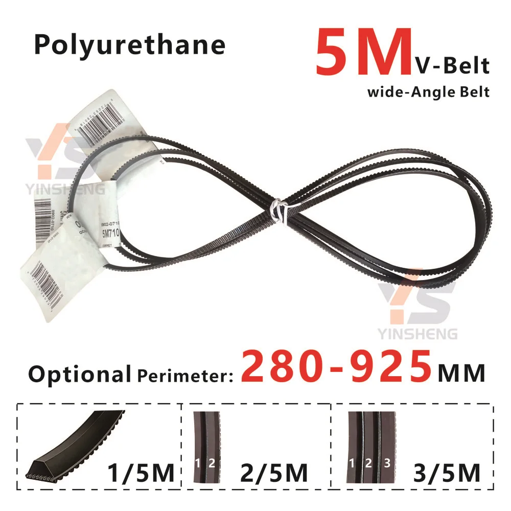 

5M Polyurethane wide Angle V-belt Optional model 5M280 5M290 5M300 5M307 to 5M925 PU Lathe belt or CNC Automation Equipment