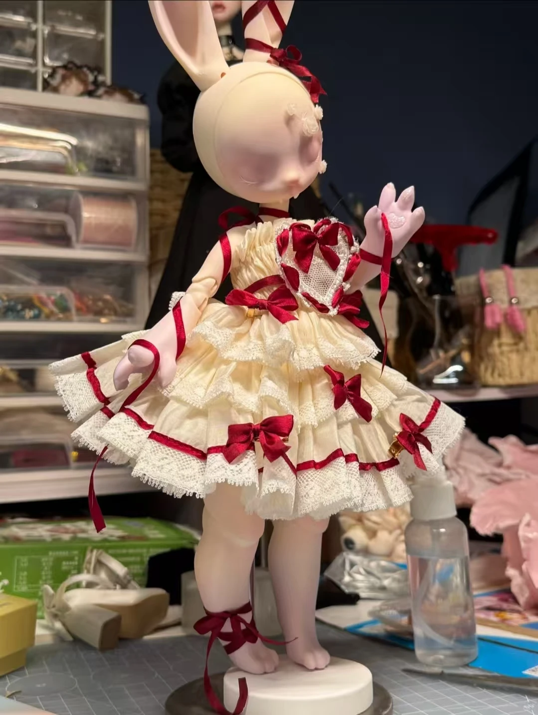 35cmBJD 1/6 Hidden ghost face rabbit doll Kawaii rabbit doll DIY toy girl's doll