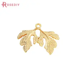 10PCS 18K Gold Color Tree Leaf Leaves Charms Pendants High Quality Necklace Earrings Diy Accessories Rosediy official-website