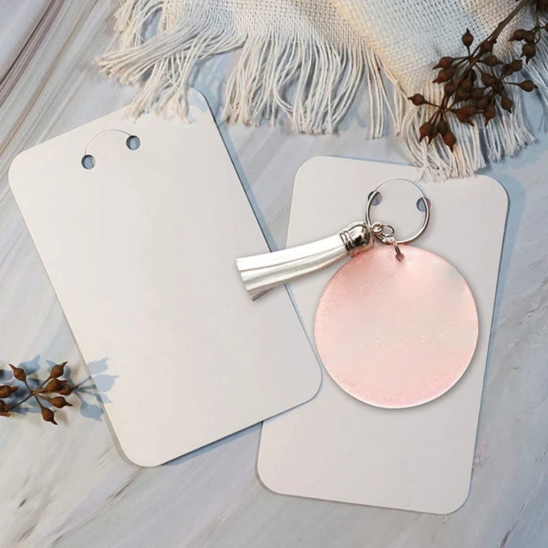 50Pcs Keychain Display Card Hanging-Keychain Packaging Selling Card Keychain Display Cards Brown Paper Jewelry Cards