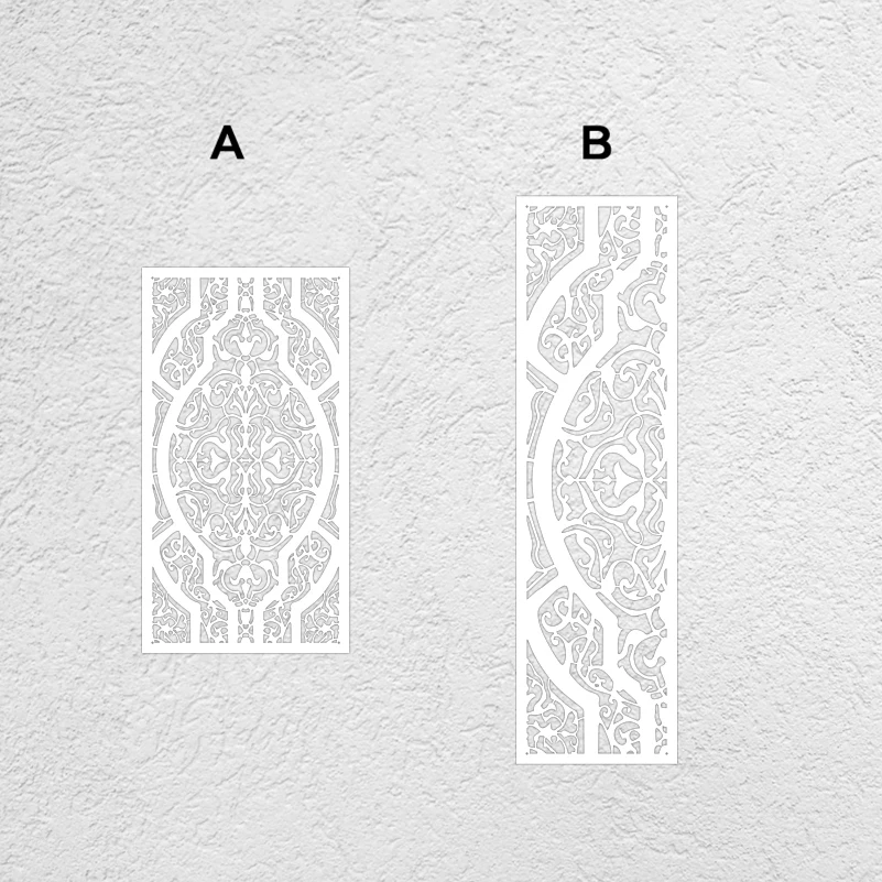 78 ซม. - 117 ซม.Stencil สําหรับภาพวาดตกแต่งตกแต่งพลาสเตอร์แม่แบบสีผนัง Damask Retro Vintage Baroque Rococo S506