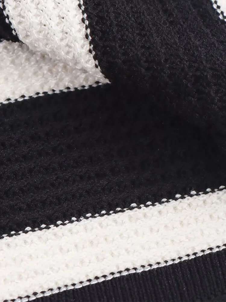 فستان NLZGMSJ متوسط الطول، فساتين قصيرة محبوكة مخططة للنساء، فستان كاجوال برقبة دائرية، ملابس خروج ﻿