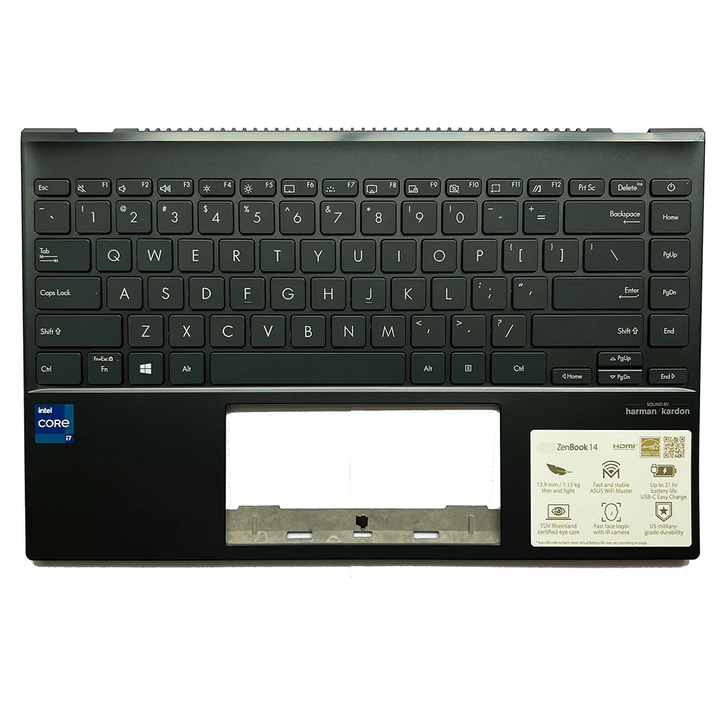 UX425 US Backlit Keyboard for Asus ZenBook UX425J UX425JA UX425E UX425EA U4700 UM425 UM425I UM425IA UM425QA With Palmrest Upper