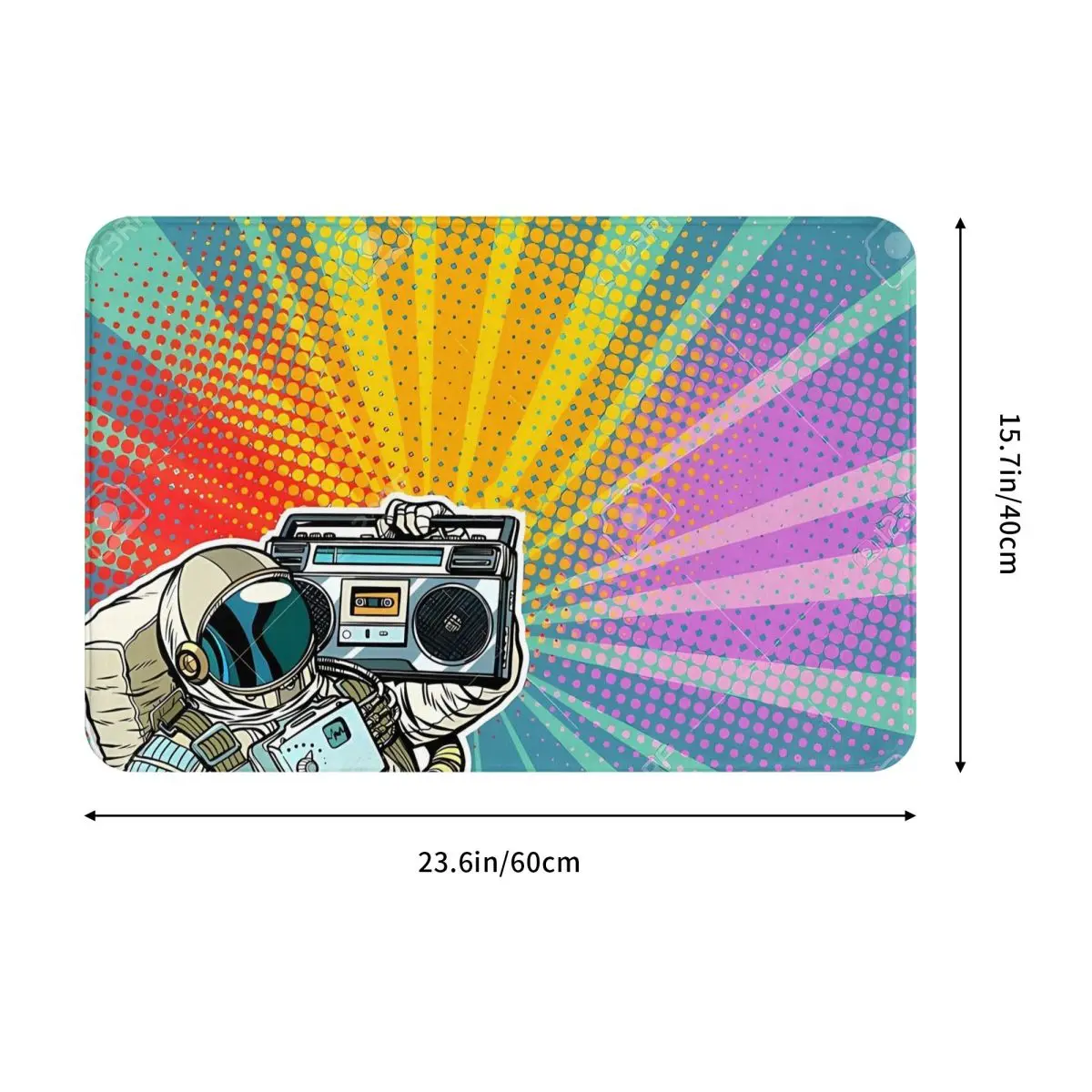 Astronaut Boombox Boom Box Music Non-slip Doormat Carpet Bath Kitchen Mat Outdoor Indoor Decor