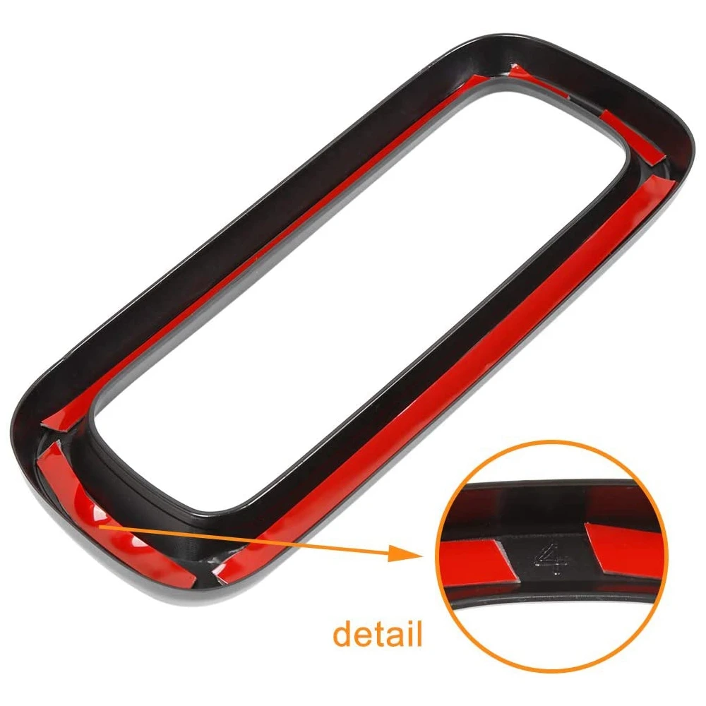 7Pcs Bright Black Front Grille Inserts Sticky Grill Cover Frame Trims Kit For Jeep Renegade 2015-2018-A67F - view 4