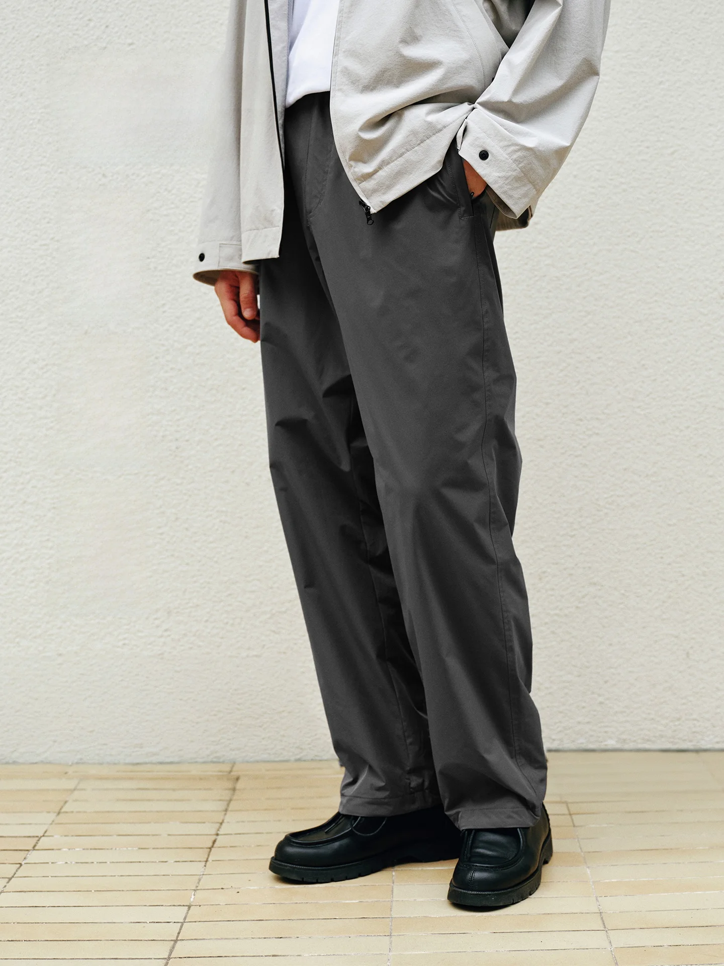 

Resti Men's Fce Lined Straight Leg Casual Pants Winter Warm Waterproof Commuting Trousers Micro Cone ape Polyester Fiber