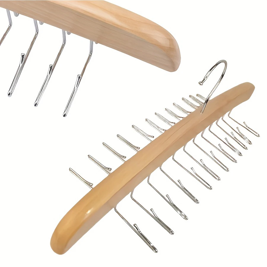Multi-functional Multi hook  non marking, anti slip wooden clothes rack, drying rack, tie rack, clothes rack, waist belt bag sto