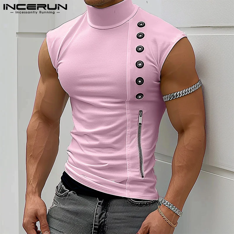 Fashion Casual Style Tops INCERUN 2024 New Mens Clothing Funny Printed Vests Male Clubwear All-match Personality Tank Tops S-5XL